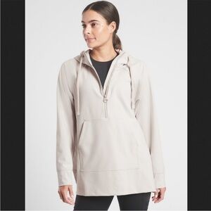 Athleta Abalone Light Grey Khaki‎ Glacier Handkerchief Poncho Pullover